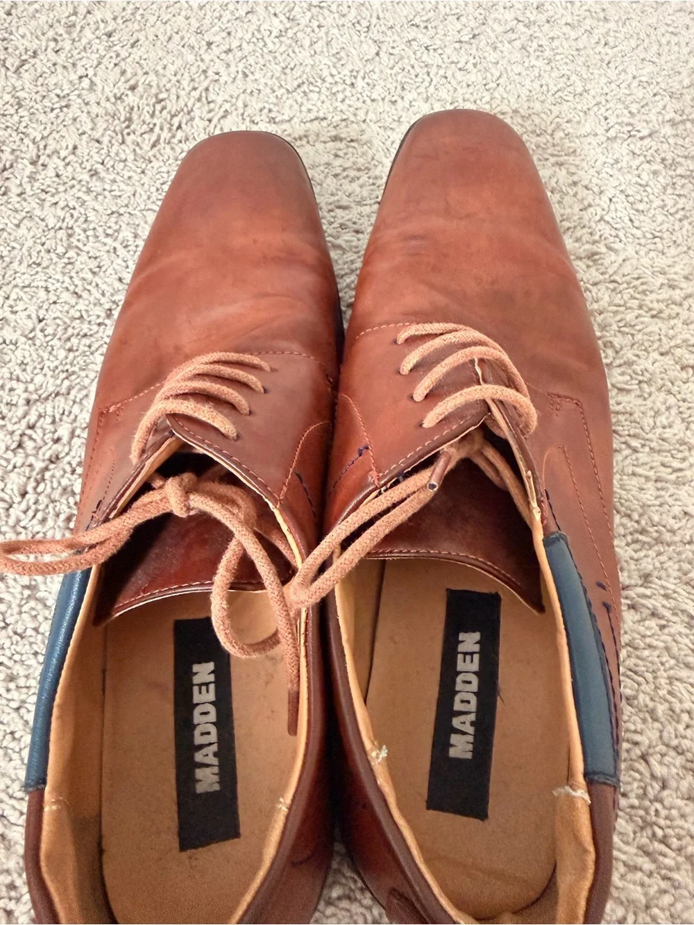 Men's Brown Leather Dress Shoes - Classic Lace-Up STEVE MADDEN